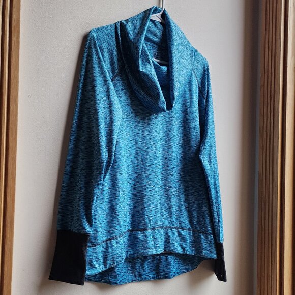 Tek Gear Warm Tek Blue Athleisure Cowl Neck Pullover Size Large - Picture 4 of 15